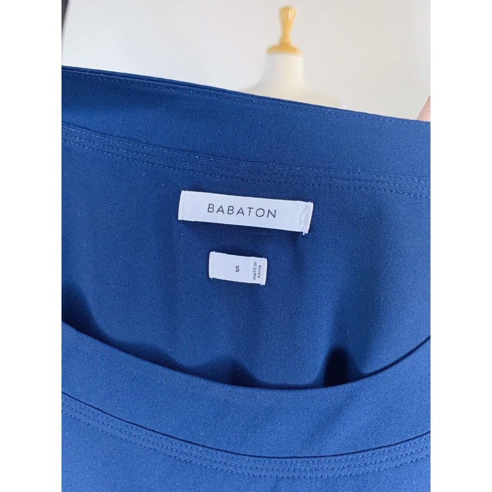 Aritzia Babaton Gerhard Shift Relaxed Fit Dress Navy Size Small Blue Ramie NWOT - Picture 6 of 10